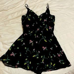 Francesca’s Black Floral Romper